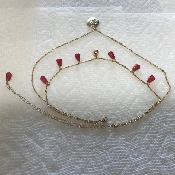 Persephone Greek Goddess Pomegranates and Seeds Handmade 2-Layer Gold Necklace - Picture 12 of 15